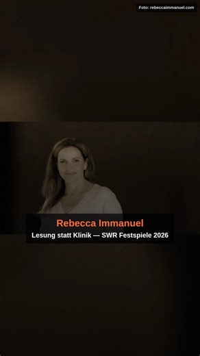 Rebecca Immanuel bei SWR Festspielen 2026 — Bergdoktor-Star liest «Frauenbilder» | Blaulichtsingles_