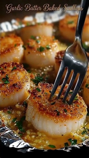 🧄🦪 GARLIC BUTTER BAKED SCALLOPS 🔥