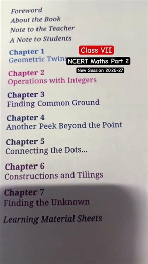 New Ganit Prakash Part 2 Class 7 2026-27 #class7maths #cbseexam #ganitprakash #ncert2026mathsbook
