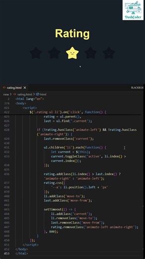 Animated Star Rating ⭐✨ | HTML CSS JavaScript #coding #webdesign #htmlcssjs