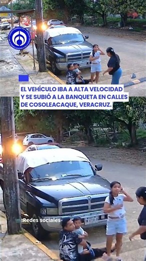 ¡Se salvan por nada! Camioneta estuvo a punto de atropellar a una familia