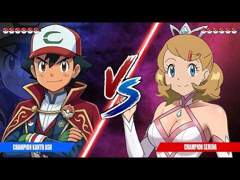 Pokémon Battle Multiverse: Kanto Champion Ash Vs Champion Serena