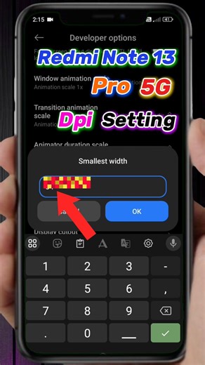 Redmi Note 13 Pro 5G Dpi Setting | How to Change Dpi Setting in Redmi Note 13 Pro 5G #shorts