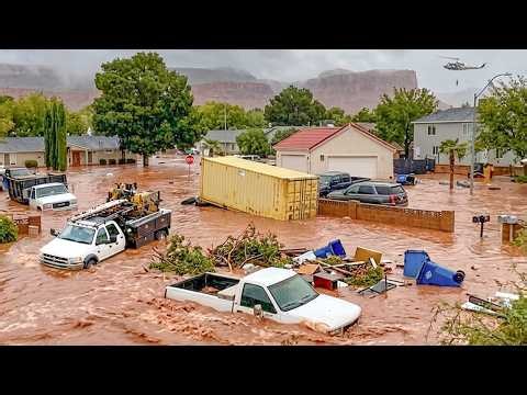 Utah Slammed by Massive Flood! Wall of Mud Swallows Streets and Cars in Hurricane