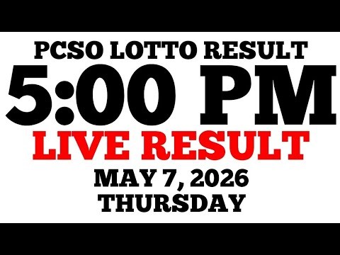 Lotto Result Today 5:00 PM Draw May 7, 2026 Thursday PCSO LIVE Result