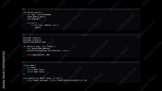 Computer Programming Screen Displaying C Language Code