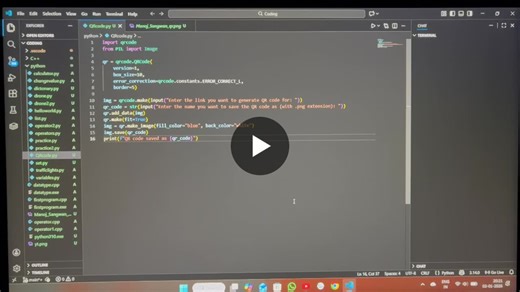 #python #qrcode #pythonprojects #pil #programming #learningbydoing #studentdeveloper | Manoj Sangwan