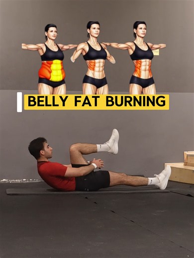 Belly fat Burning workout at home 🔥 #bellyfat #belly #fatburning #homeworkout #fitness