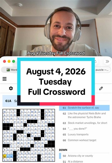August 4, 2026 Tuesday Full Crossword #crossword | Crossword Puzzle