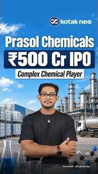 Prasol Chemicals IPO | ₹500 Cr IPO Opens 8–10 September | Apply or Wait?