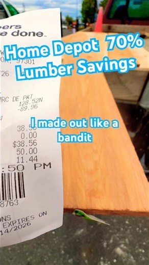 70% Savings At Home Depot On Lumber 🪵 #homedepot #lumber #savings