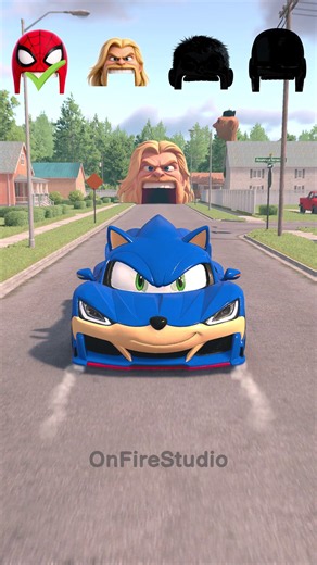 Big & Small Sonic Friends Cars vs Super Heroes