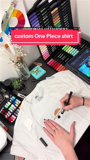 Making my own #diy One Piece shirt for the season 2 fan event tonight! #onepiecenetflix #onepieceluffy #artprocess #customshirt I think there’s potential hehe @One Piece Netflix