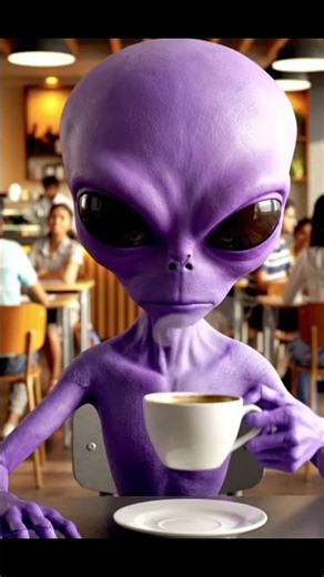 Realistic Alien in Café | Hidden Among Us #alien#shorts