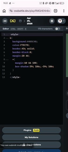 CSS Battles Daily Target 25th April 2026 Solution | 134 chars | CSS Challenges #cssbattles #css