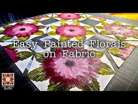 Painting flowers on fabric - Super easy!!! We'll make an octagon quilt w/ free templates!