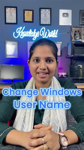 😎Change Windows User Name 🔥Windows Tricks #shorts #windows #computer #ytviral #windowstricks