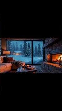 No Ads Fireplace Blizzard ASMR - Snow Storm Sleep Sound With Fireplace Burning For Deep Sleeping