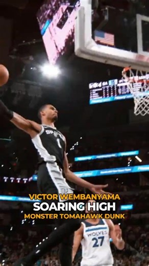 This MAN is a legit ALIEN | Victor Wembanyama MONSTER TOMAHAWK DUNK in Slow Motion #nbaplayoffs #nba
