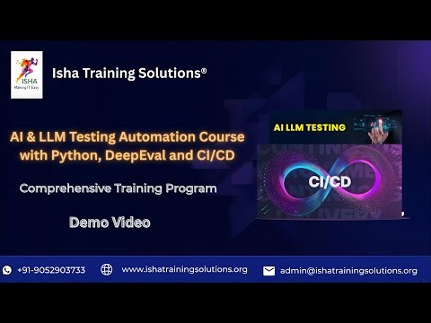 AI & LLM Testing Demo video on 9th Jan 2026. Contact/WhatsApp us on +91- 9052903733 to enroll.