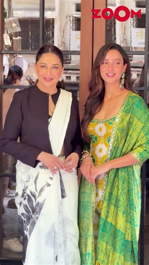 Madhuri Dixit and Triptii Dimri pose together #shorts #madhuridixit #triptidimri