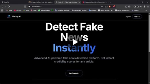 VerityAI Fake News Detection System with Machine Learning | Ansh Sharma posted on the topic | LinkedIn