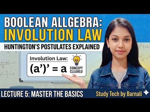 Involution Law in Boolean Algebra Explained Simply | Boolean Algebra Tutorial
