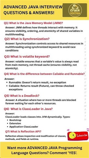 Advanced Java Interview Questions & Answers🔥|Crack Java Interview🚀#Java #AdvancedJava #JavaInterview