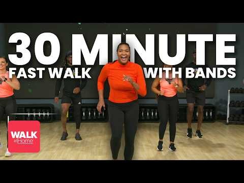 Walking Exercise | 30 Minute FAST Walk With Bands