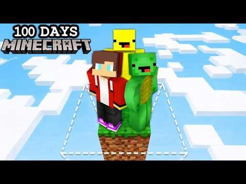 JJ and Mikey Survived 100 Days in an EXPANDING WORLD in Minecraft