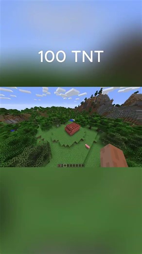Minecraft 100 TNT Explosion Test #shorts #minecraft #tnt