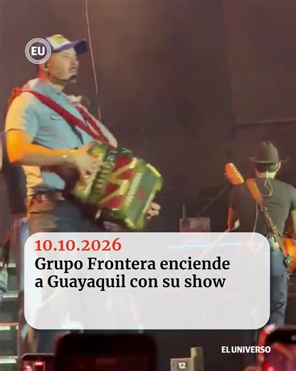 El concierto de Grupo Frontera en Guayaquil ya comenzó este sábado 10 de octubre de 2026, como parte de su gira internacional Triste Pero Bien C*brón Tour. La agrupación mexicana, que inició su show puntual, tenía previsto presentarse desde las 20:30 en el Coliseo Voltaire Paladines Polo, ubicado en la avenida de las Américas. Más información en eluniverso.com