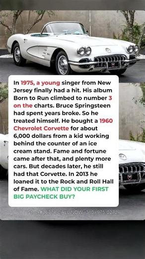 His first hit album bought him a Corvette.