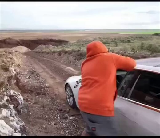 A man pushed his Tesla car off a cliff to see if it would explode like in the movies.