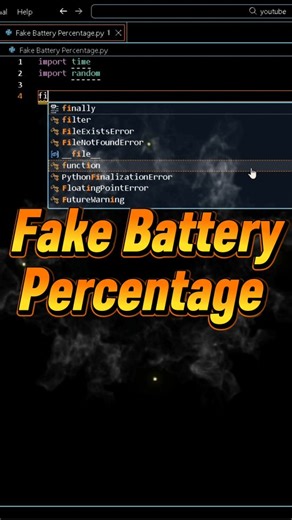 Aman Raj on Instagram: "Day 10 of my 100 Days – 100 Python Mini Projects challenge 🚀 In this video, I created a Python terminal illusion that displays a fake battery percentage animation — it looks real but is purely logic-based. 🔋 Visual terminal effect ⚡ Short & clean code 💡 Fun Python trick I’m sharing one Python mini project every day to learn coding through creativity, not just theory. 👇 Comment REAL or FAKE 📌 Follow for Day 11 tomorrow #Day10 #100DaysOfCode #pythonchallenge"
