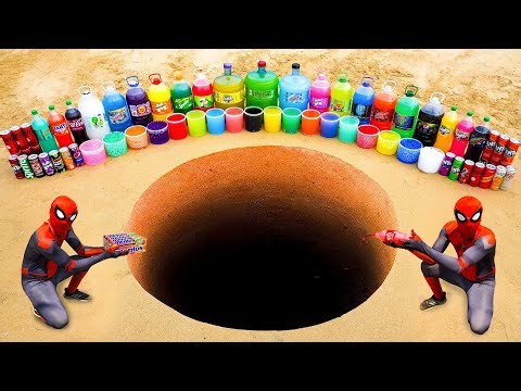 Big Toothpaste Eruption from Giant Coca Cola & Fanta, Mtn Dew, 7up, Monster and Mentos Underground