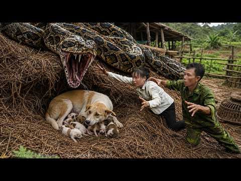 72 Hours of Survival: One Wrong Move Could Cost Everything – Giant Python Stalks Dogs in The Farm