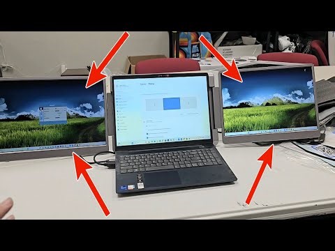 Watch this! LXU Laptop Screen Extender, 15.6" FHD 1080P IPS Laptop Monitor Extender Triple Screens,