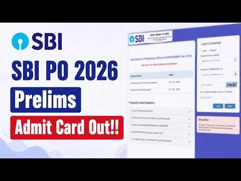 SBI PO 2026 Prelims Admit Card Out: Download Link and Exam Details