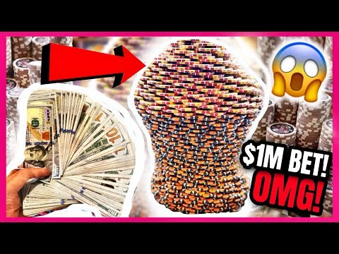 ★I BET $1,000,000 For ONLY 1 Quarter To WIN a MASSIVE Poker Chip TOWER! 😱| Coin Pusher |