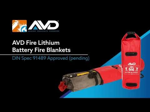 AVD Fire Lithium Battery Fire Blankets DIN Spec 91489