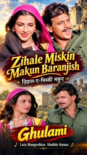 Zihale Miskin Makun Baranjish | ज़िहाल-ए-मिस्कीं मकुन | Ghulami | Lata Mangeshkar, Shabbir Kumar ❤️🎶