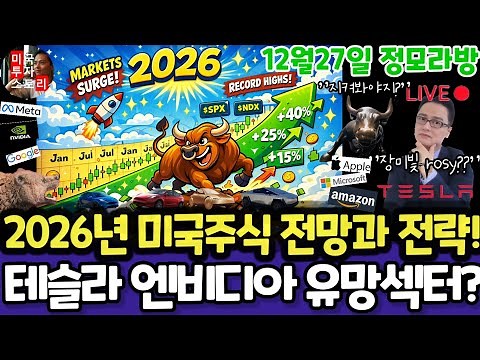 미국주식/2026년 장미빛 전망? 목표주가, 8가지 위험, 조정 가능성? 유망 종목과 섹터/테슬라 엔비디아 구글 애플 아마존 메타 마이크로소프트 팔란티어 아이온큐 MU 브로드컴등