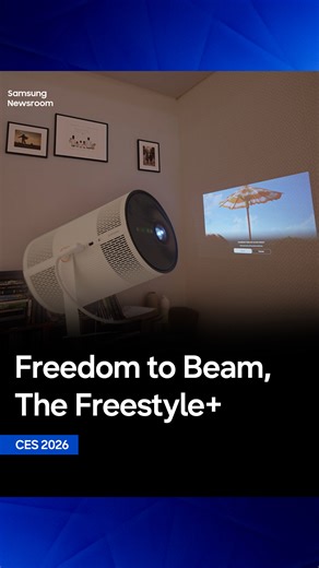 The Freestyle was first displayed at The First Look, Samsung's CES 2026 event held at the Wynn Las Vegas. This AI portable screen combines compact portability, enhanced brightness and AI-powered screen optimization. With '3D Auto Keystone,' the projector automatically corrects distortion even when projecting onto uneven or non-flat surfaces, such as corners, curtains or angled walls. Wall Calibration analyzes the color or pattern of the projection surface and minimizes visual distractions for cl