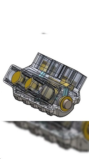 6 Slender Engine Solidworks engineering works #viral #solidworks #art #animation #cad #video#machine