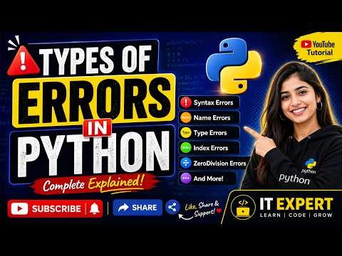Types of Errors in Python | Lecture 27 | Syntax, Runtime & Logical Errors Explained