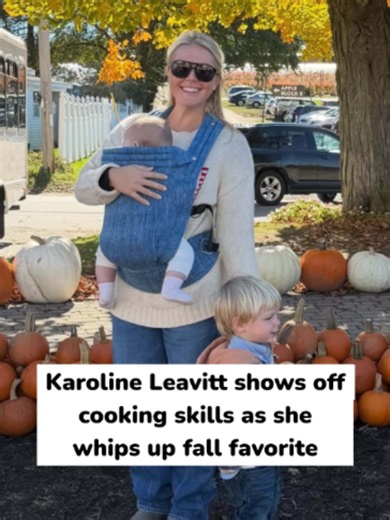 Karoline Leavitt shows off cooking skills as she whips up fall favorite #karolineleavitt #fall #autumn #cooking