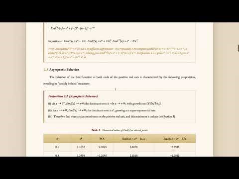 The Eml Function: Mathematical Properties and Applications of e^x -ln x Composite Structure