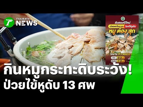 Thirteen people died from streptococcal meningitis; a warning was issued against eating raw pork ...