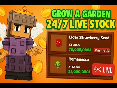 Roblox Live GROW A GARDEN STOCK AND TRADE 24/7 🔴 LIVE (Sell pet Cheap price )
